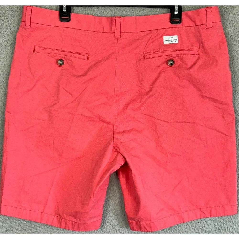 Vineyard Vines Breaker Shorts Mens 38 Coral Pink Khaki Chino Casual Stretch Logo
